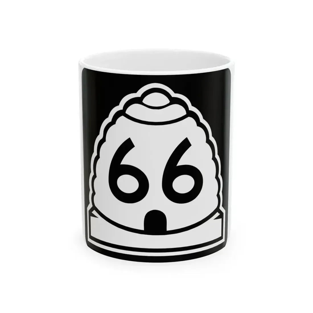 Utah 66 (Utah) (Road Sign) White Coffee Mug 11oz - Go Mug Yourself