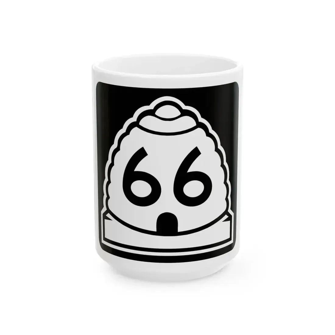 Utah 66 (Utah) (Road Sign) White Coffee Mug 15oz - Go Mug Yourself