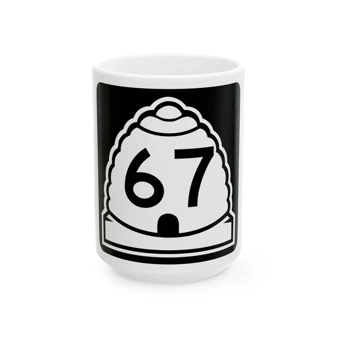 Utah 67 (Utah) (Road Sign) White Coffee Mug 15oz - Go Mug Yourself