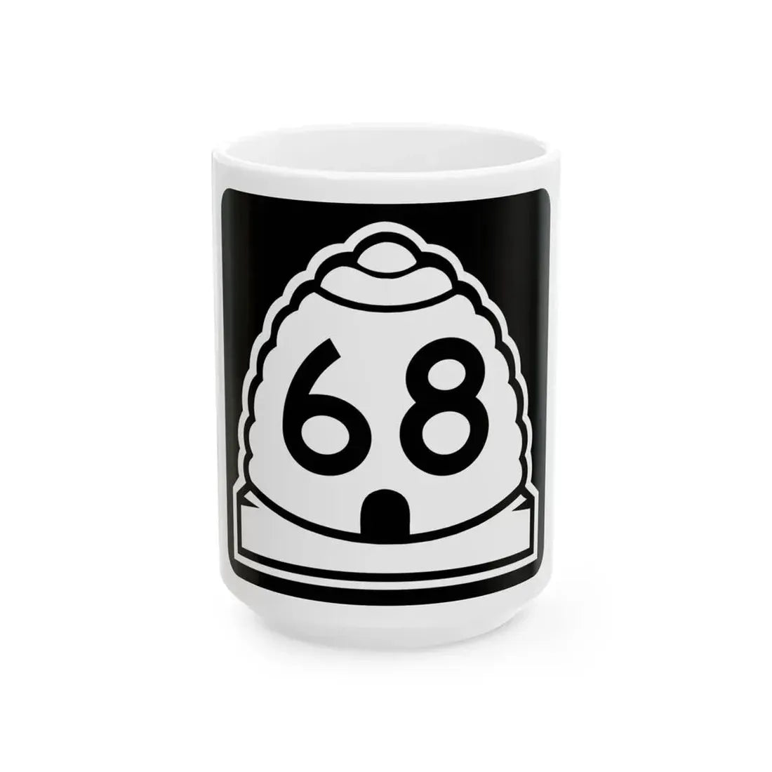 Utah 68 (Utah) (Road Sign) White Coffee Mug 15oz - Go Mug Yourself