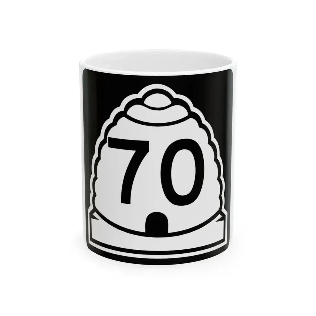 Utah 70 (Utah) (Road Sign) White Coffee Mug 11oz - Go Mug Yourself