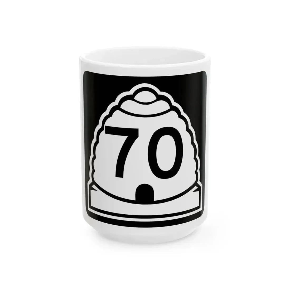 Utah 70 (Utah) (Road Sign) White Coffee Mug 15oz - Go Mug Yourself