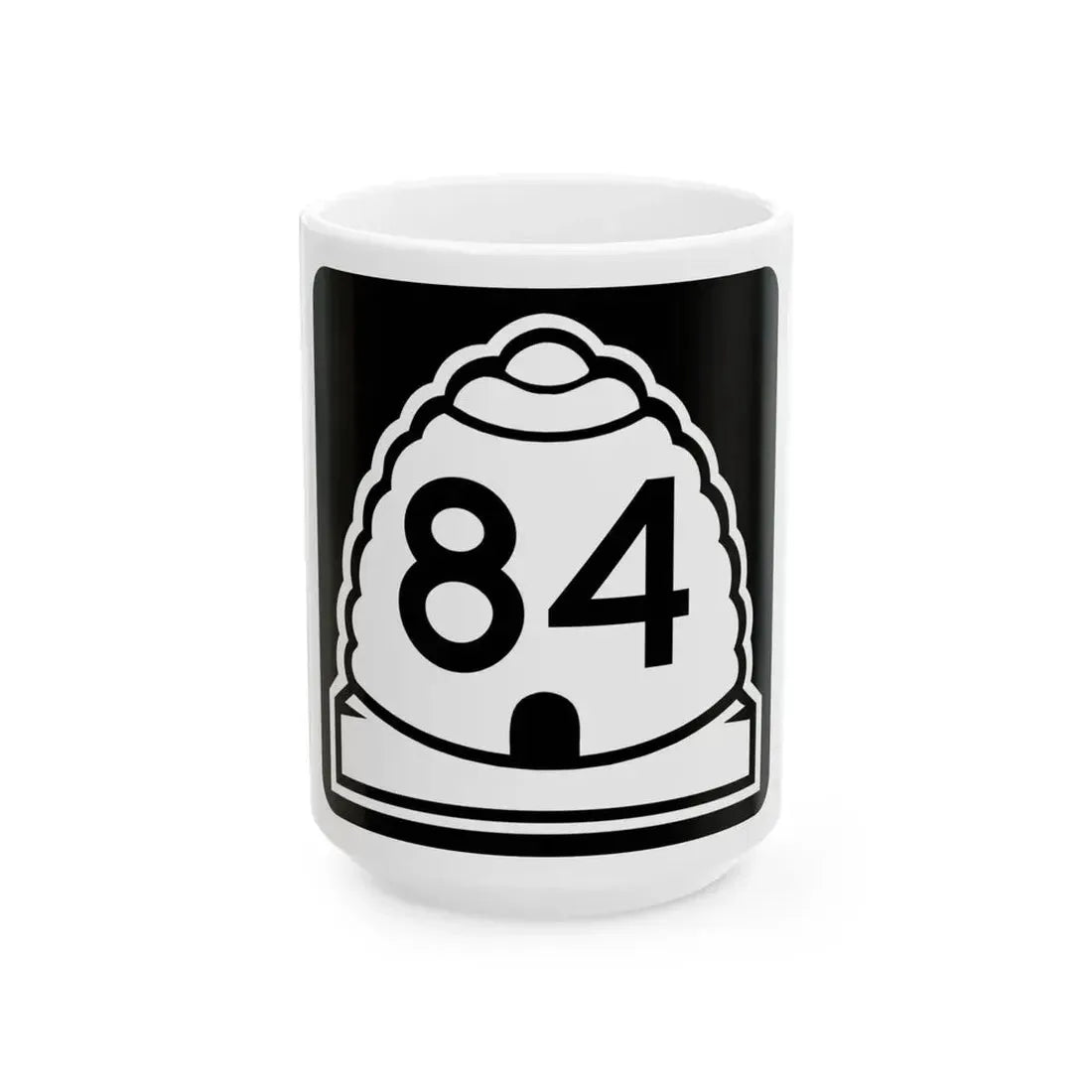 Utah 84 (Utah) (Road Sign) White Coffee Mug 15oz - Go Mug Yourself
