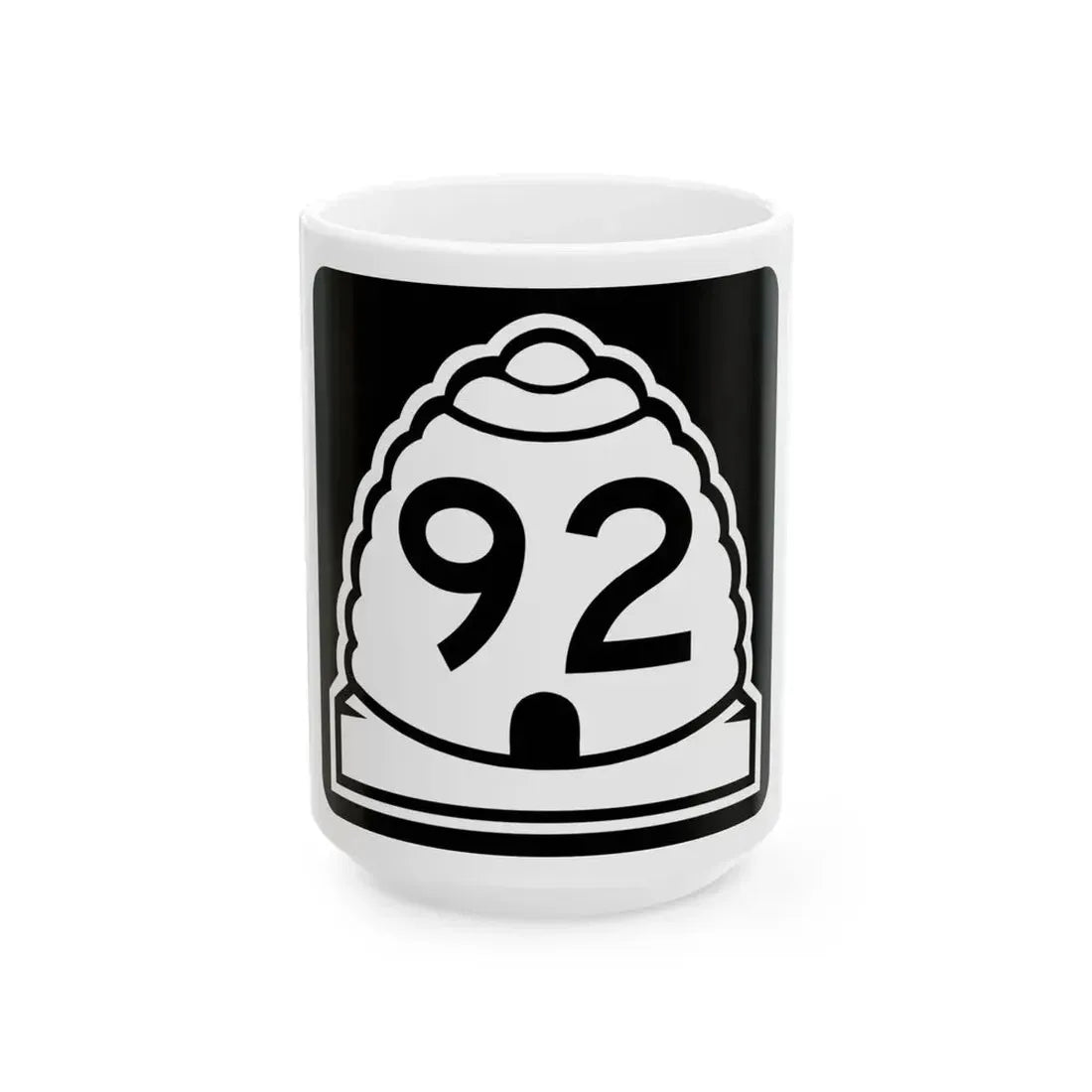Utah 92 (Utah) (Road Sign) White Coffee Mug 15oz - Go Mug Yourself
