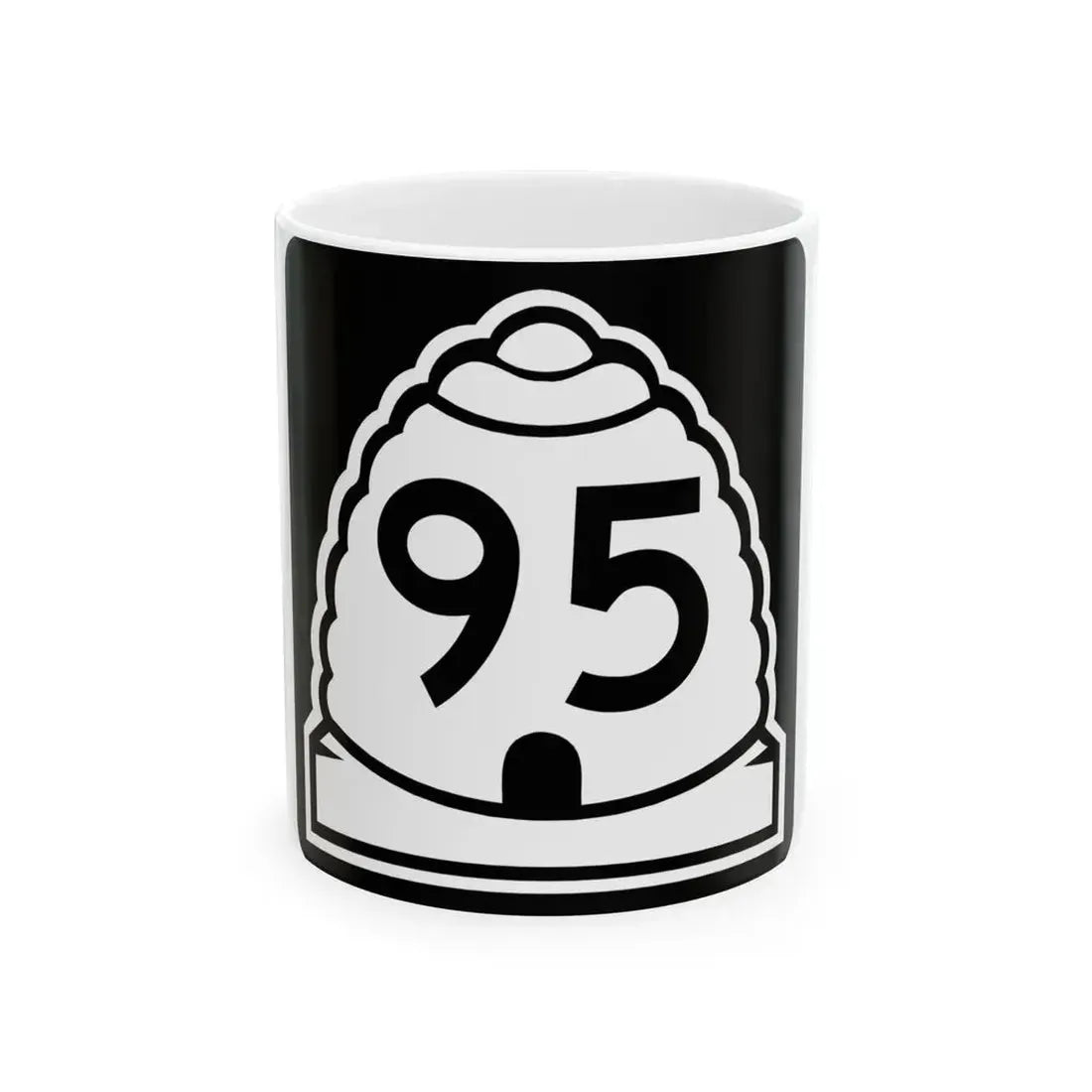 Utah 95 (Utah) (Road Sign) White Coffee Mug 11oz - Go Mug Yourself