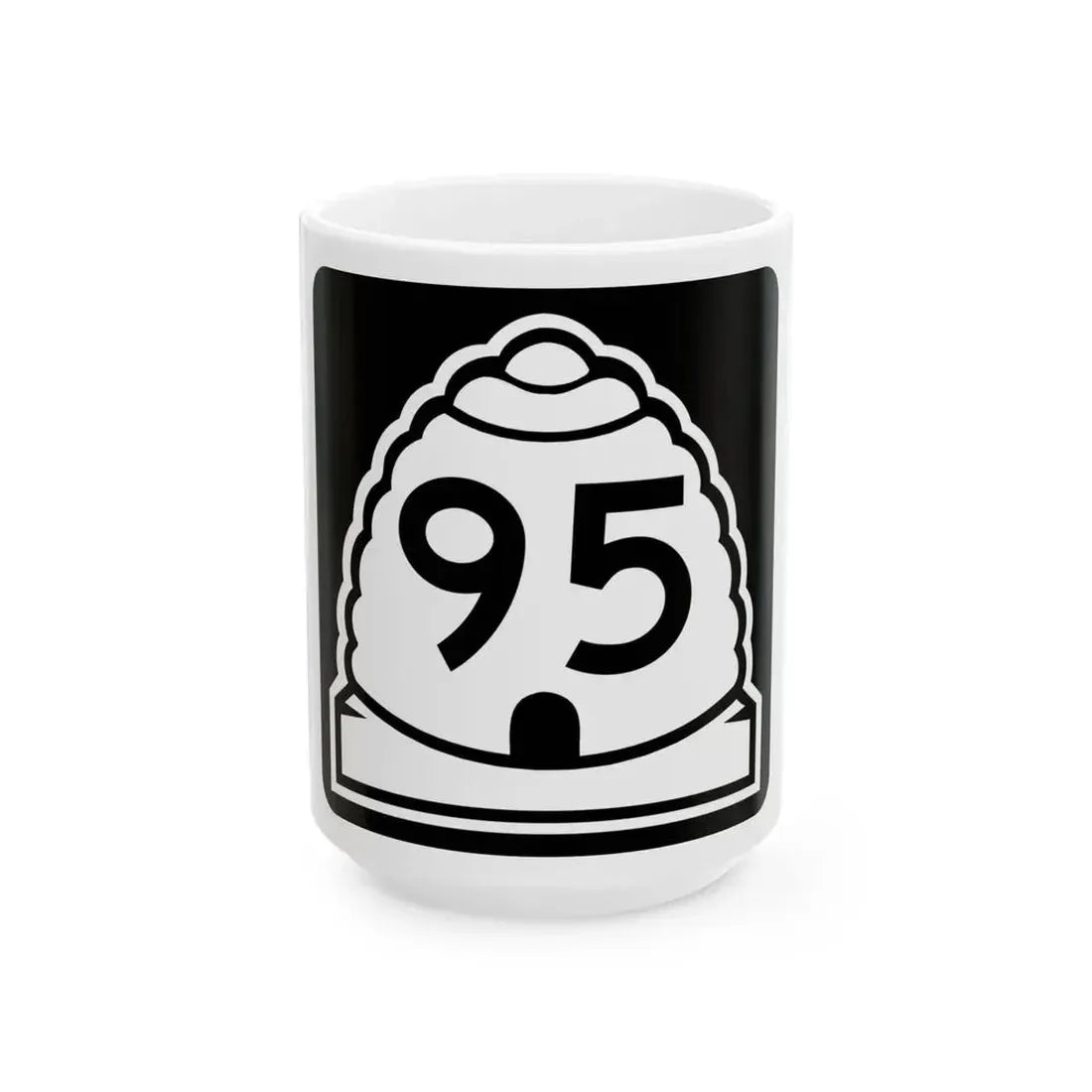 Utah 95 (Utah) (Road Sign) White Coffee Mug 15oz - Go Mug Yourself