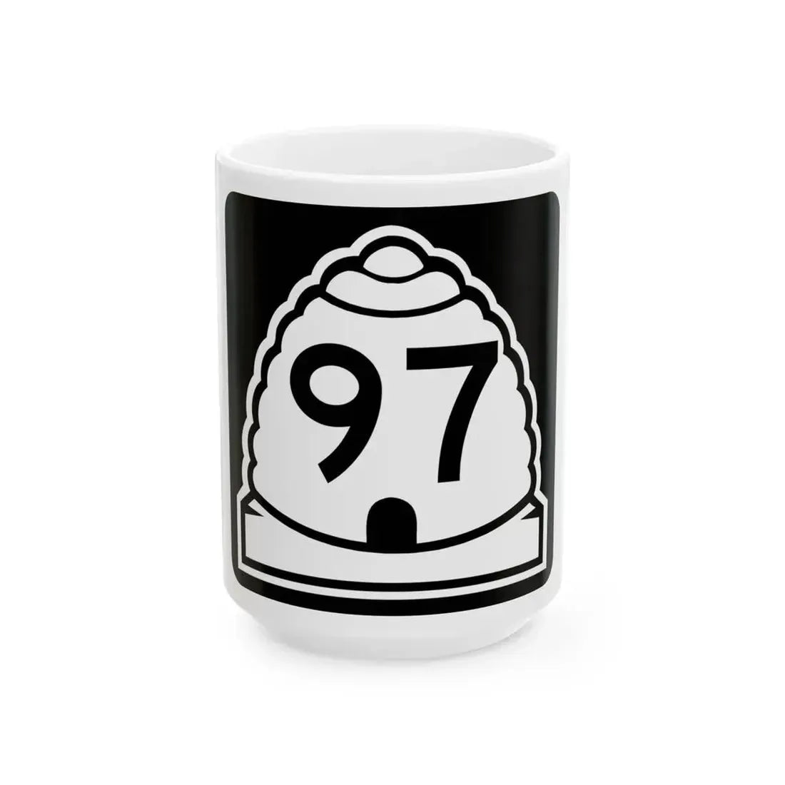 Utah 97 (Utah) (Road Sign) White Coffee Mug 15oz - Go Mug Yourself