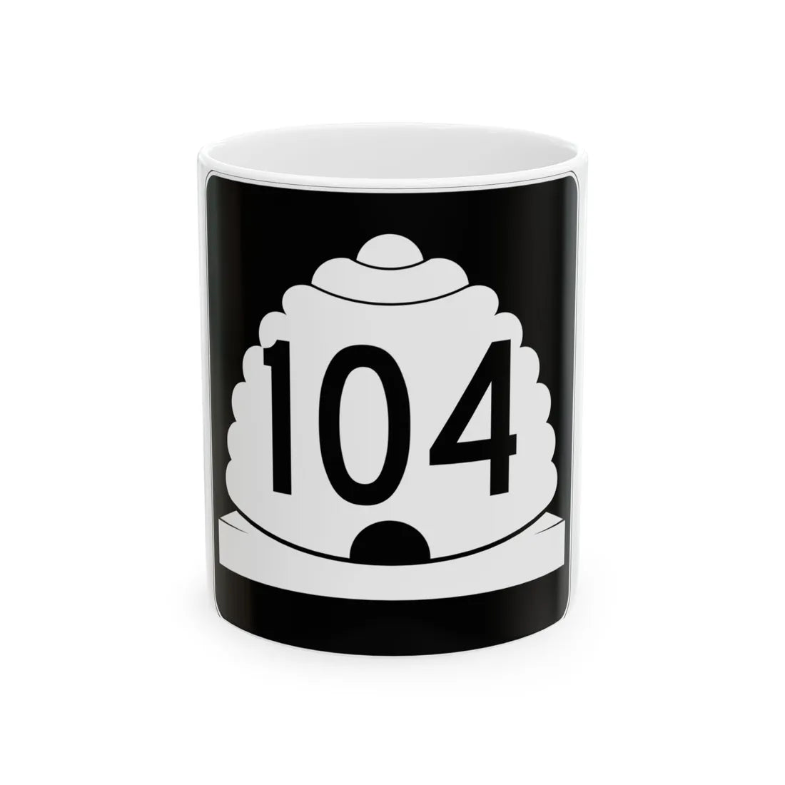 Utah SR 104 (Utah) (Road Sign) White Coffee Mug 11oz - Go Mug Yourself