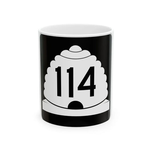 Utah SR 114 (Utah) (Road Sign) White Coffee Mug 11oz - Go Mug Yourself