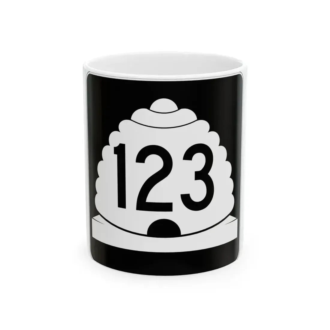 Utah SR 123 (Utah) (Road Sign) White Coffee Mug 11oz - Go Mug Yourself