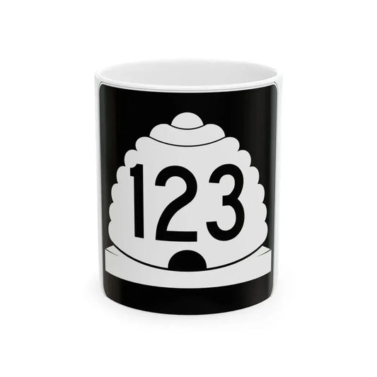 Utah SR 123 (Utah) (Road Sign) White Coffee Mug 11oz - Go Mug Yourself