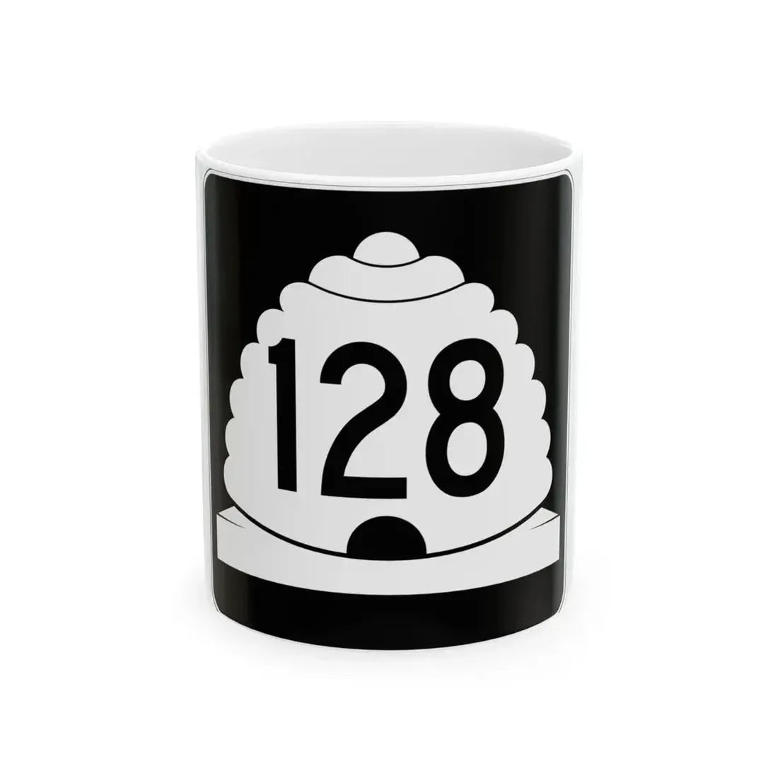 Utah SR 128 (Utah) (Road Sign) White Coffee Mug 11oz - Go Mug Yourself