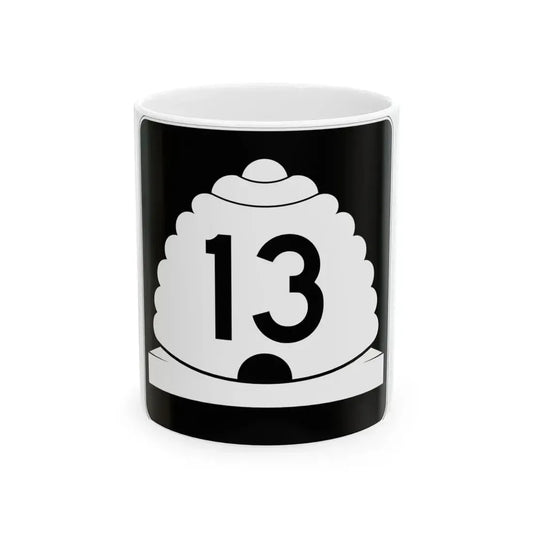 Utah SR 13 (Utah) (Road Sign) White Coffee Mug 11oz - Go Mug Yourself