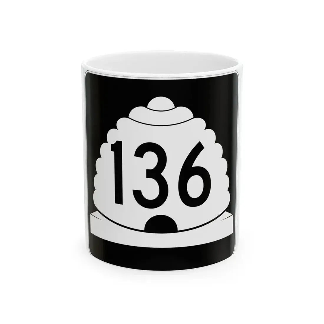 Utah SR 136 (Utah) (Road Sign) White Coffee Mug 11oz - Go Mug Yourself