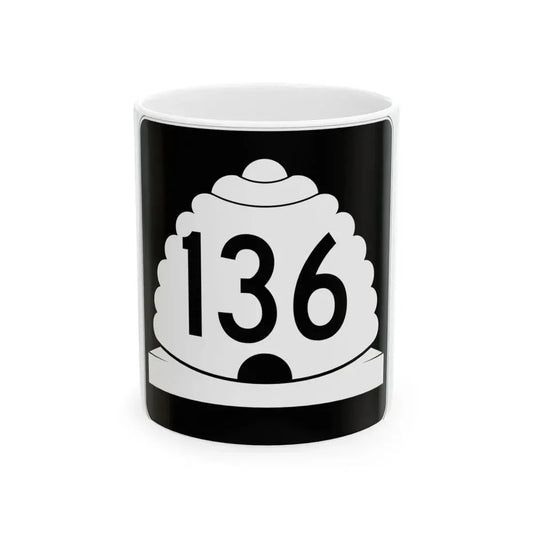 Utah SR 136 (Utah) (Road Sign) White Coffee Mug 11oz - Go Mug Yourself