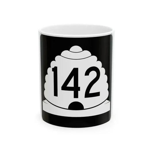 Utah SR 142 (Utah) (Road Sign) White Coffee Mug 11oz - Go Mug Yourself