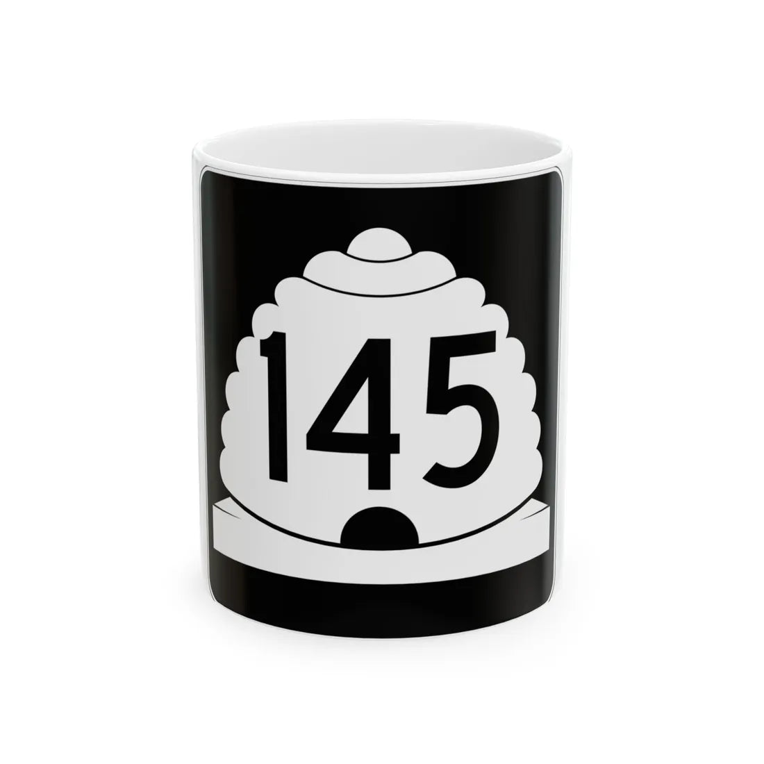 Utah SR 145 (Utah) (Road Sign) White Coffee Mug 11oz - Go Mug Yourself