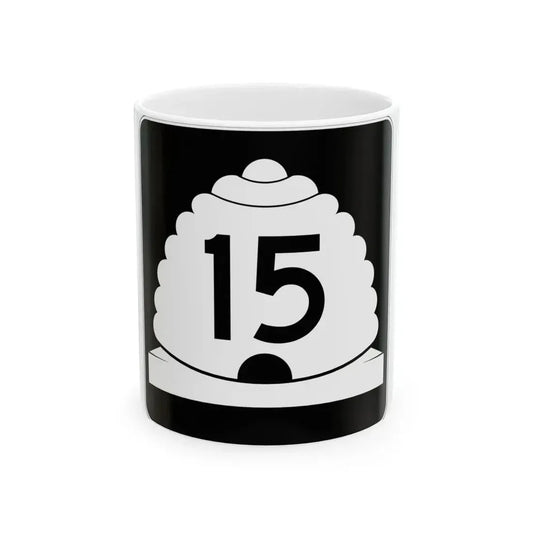 Utah SR 15 (Utah) (Road Sign) White Coffee Mug 11oz - Go Mug Yourself