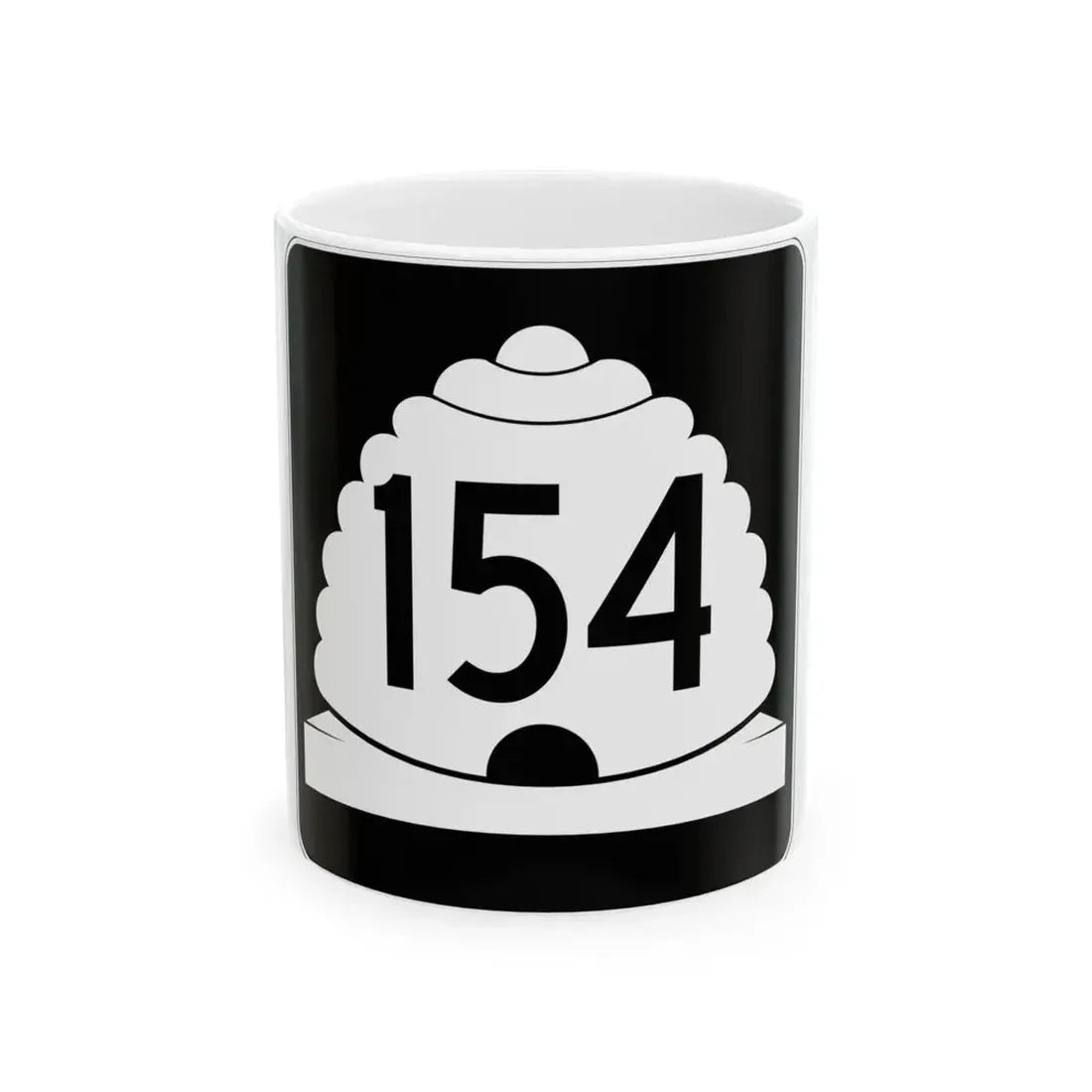 Utah SR 154 (Utah) (Road Sign) White Coffee Mug 11oz - Go Mug Yourself