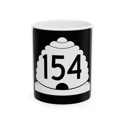 Utah SR 154 (Utah) (Road Sign) White Coffee Mug 11oz - Go Mug Yourself