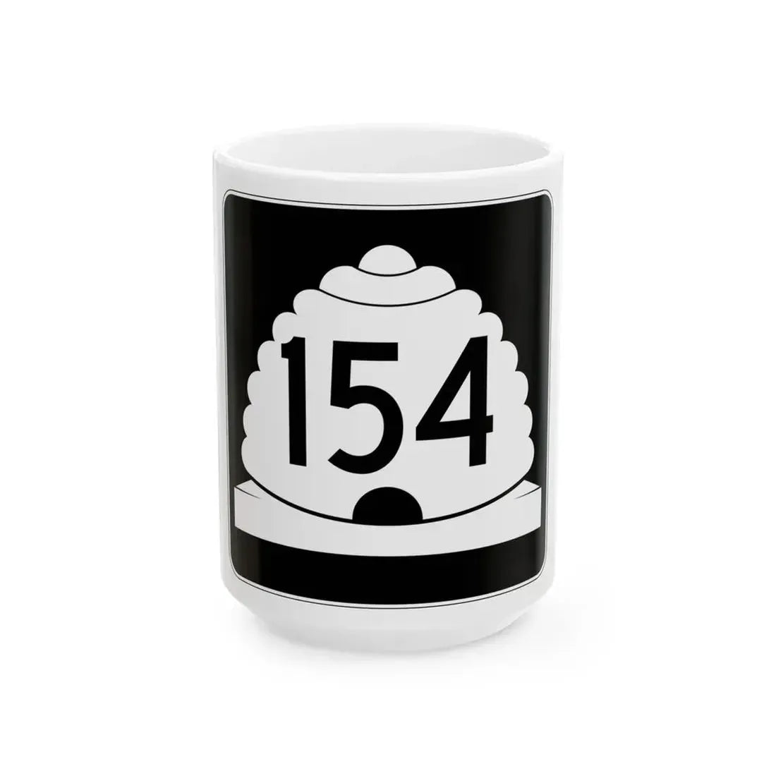 Utah SR 154 (Utah) (Road Sign) White Coffee Mug 15oz - Go Mug Yourself
