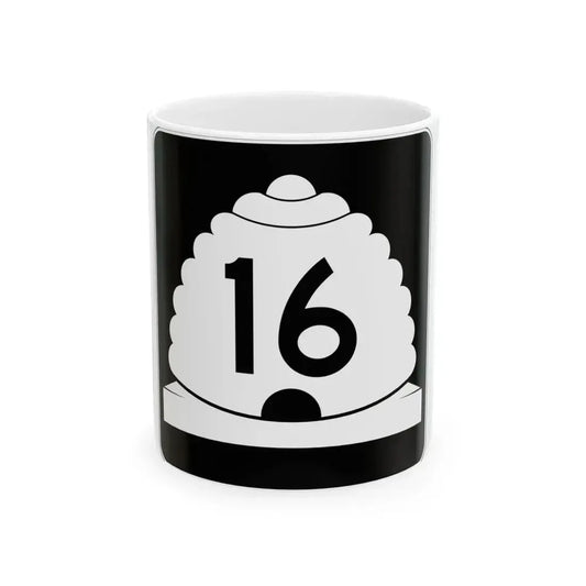 Utah SR 16 (Utah) (Road Sign) White Coffee Mug 11oz - Go Mug Yourself