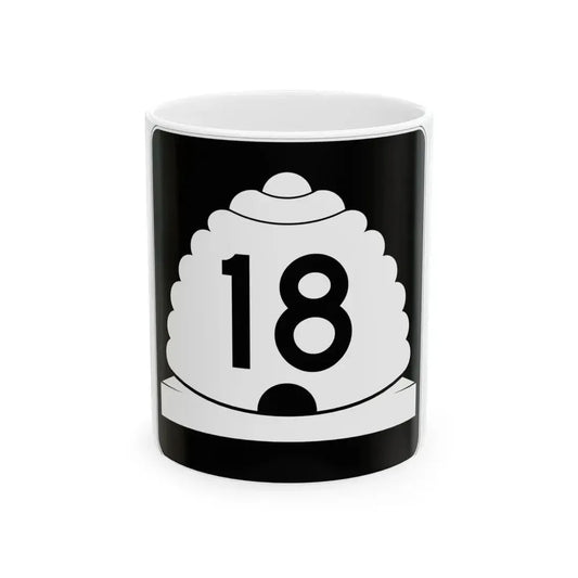 Utah SR 18 (Utah) (Road Sign) White Coffee Mug 11oz - Go Mug Yourself