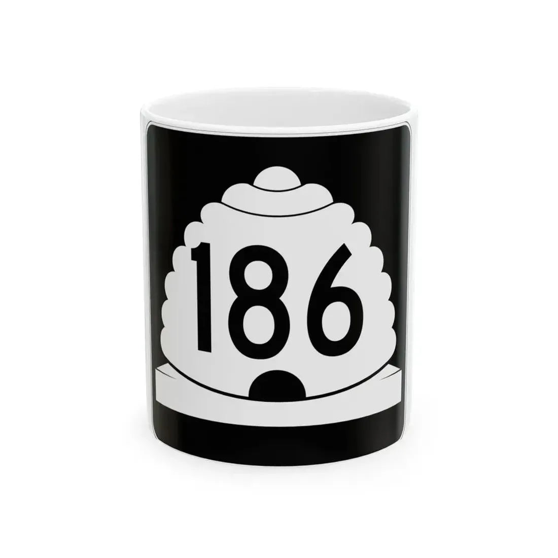 Utah SR 186 (Utah) (Road Sign) White Coffee Mug 11oz - Go Mug Yourself