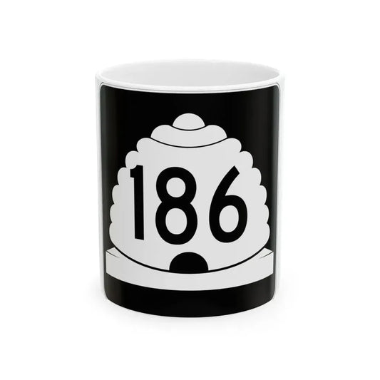 Utah SR 186 (Utah) (Road Sign) White Coffee Mug 11oz - Go Mug Yourself