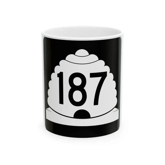 Utah SR 187 (Utah) (Road Sign) White Coffee Mug 11oz - Go Mug Yourself