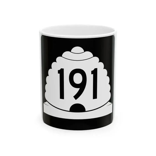 Utah SR 191 (Utah) (Road Sign) White Coffee Mug 11oz - Go Mug Yourself