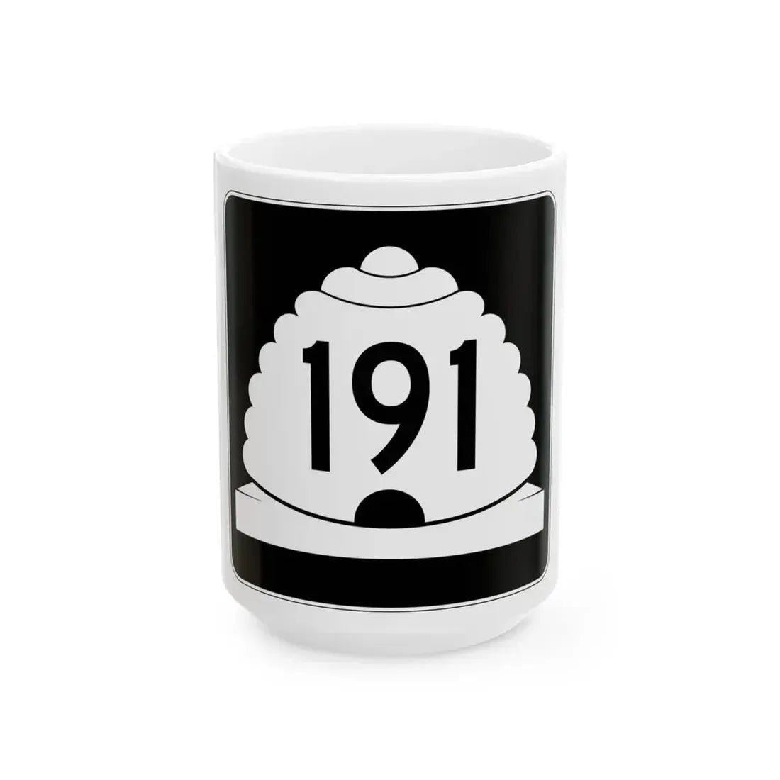 Utah SR 191 (Utah) (Road Sign) White Coffee Mug 15oz - Go Mug Yourself