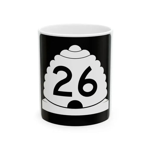 Utah SR 26 (Utah) (Road Sign) White Coffee Mug 11oz - Go Mug Yourself