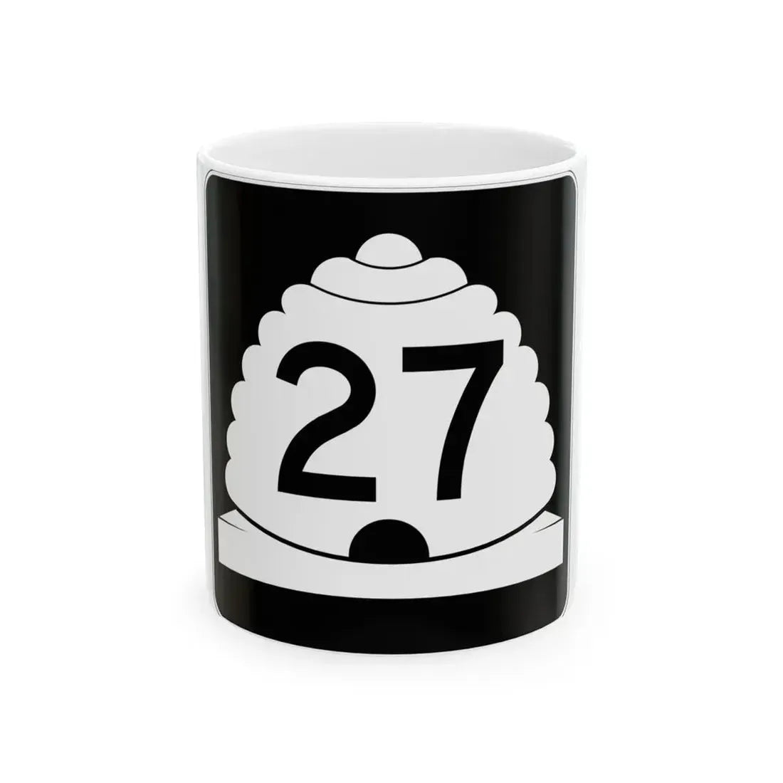 Utah SR 27 (Utah) (Road Sign) White Coffee Mug 11oz - Go Mug Yourself