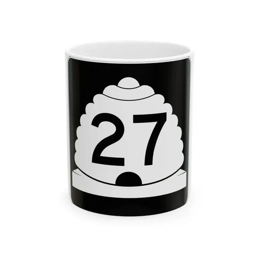 Utah SR 27 (Utah) (Road Sign) White Coffee Mug 11oz - Go Mug Yourself