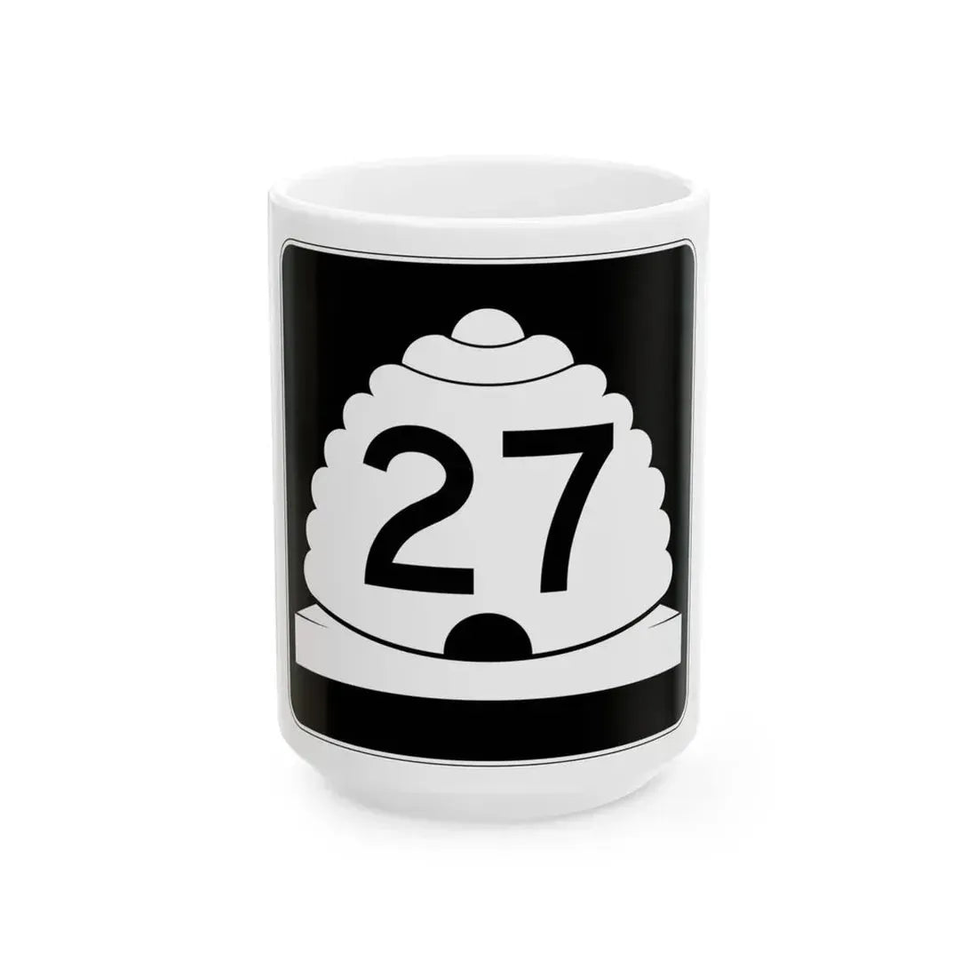 Utah SR 27 (Utah) (Road Sign) White Coffee Mug 15oz - Go Mug Yourself
