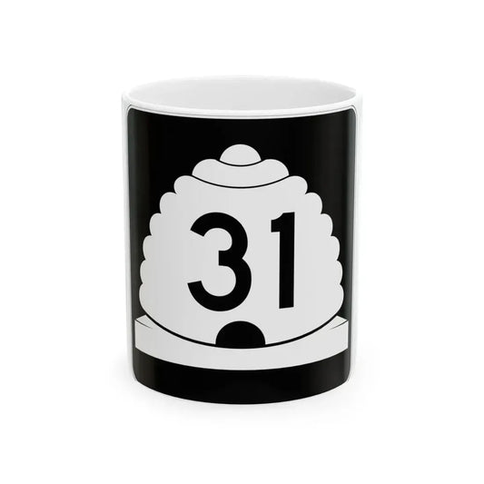 Utah SR 31 (Utah) (Road Sign) White Coffee Mug 11oz - Go Mug Yourself