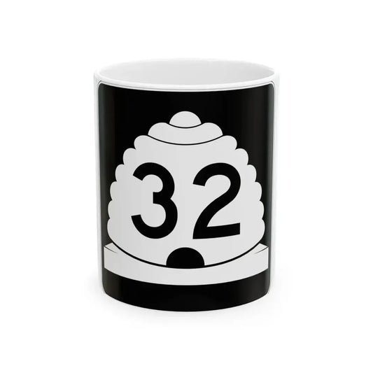 Utah SR 32 (Utah) (Road Sign) White Coffee Mug 11oz - Go Mug Yourself