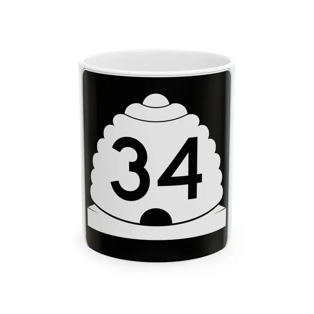 Utah SR 34 (Utah) (Road Sign) White Coffee Mug 11oz - Go Mug Yourself