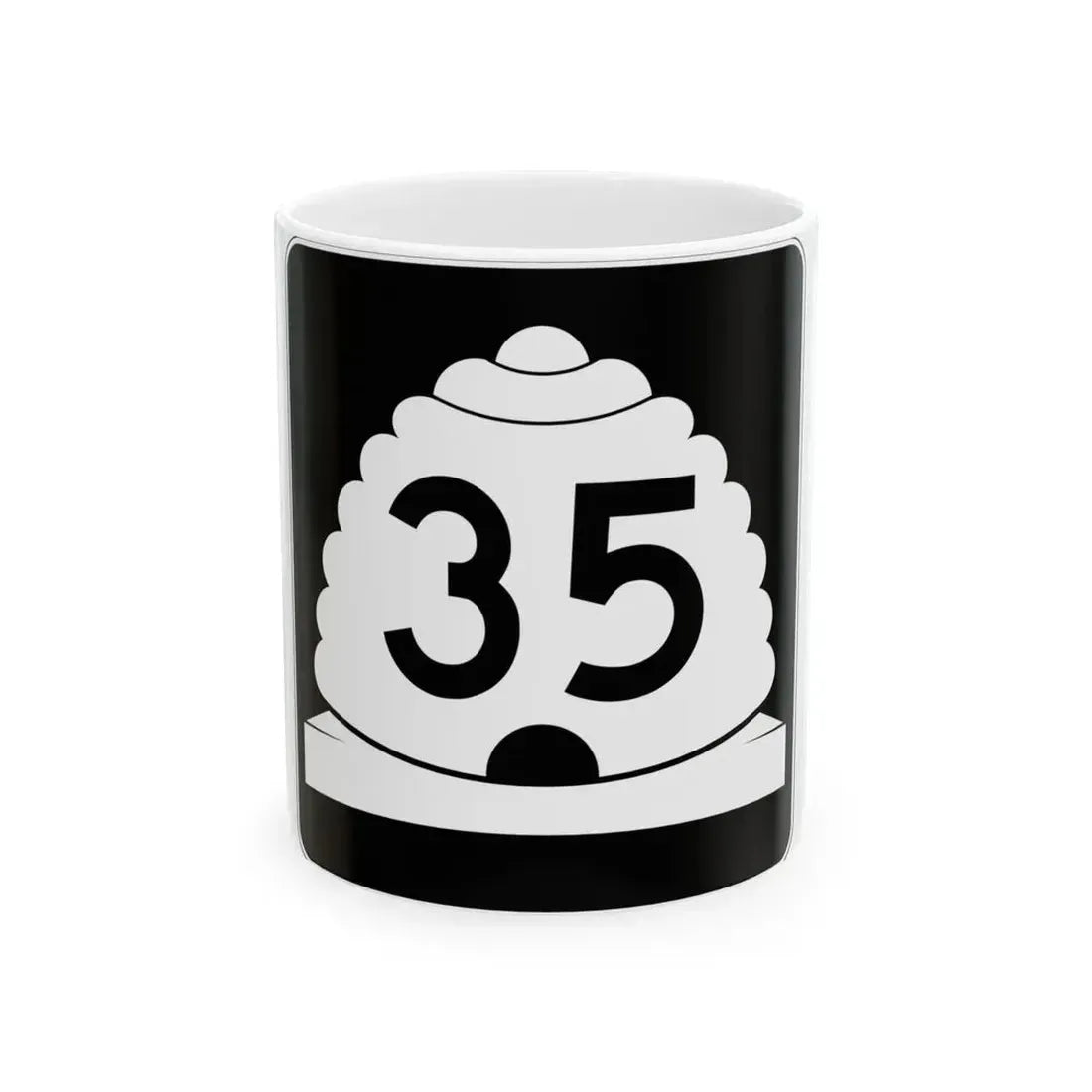 Utah SR 35 (Utah) (Road Sign) White Coffee Mug 11oz - Go Mug Yourself