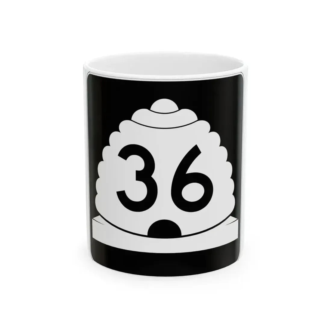 Utah SR 36 (Utah) (Road Sign) White Coffee Mug 11oz - Go Mug Yourself