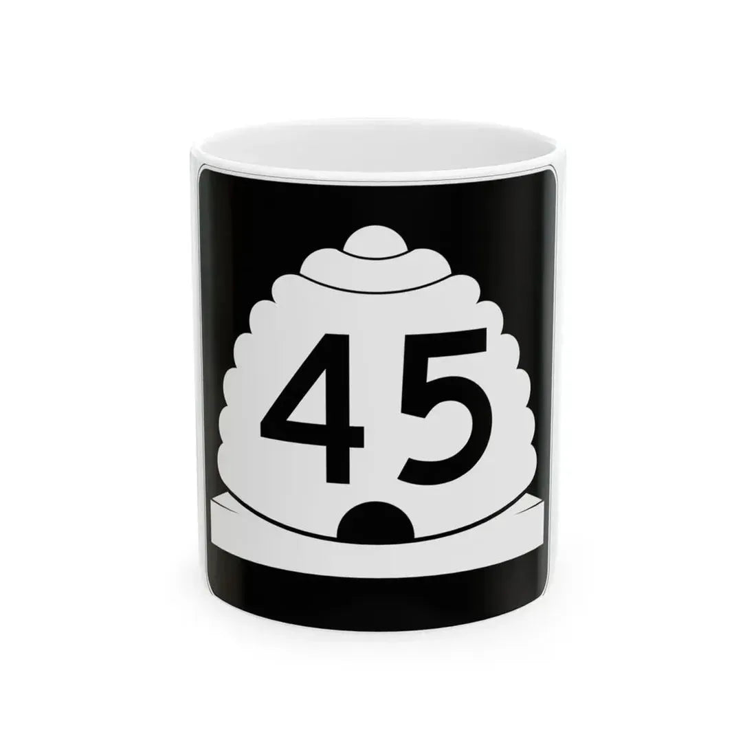 Utah SR 45 (Utah) (Road Sign) White Coffee Mug 11oz - Go Mug Yourself