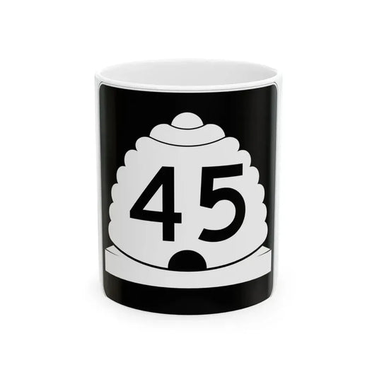 Utah SR 45 (Utah) (Road Sign) White Coffee Mug 11oz - Go Mug Yourself