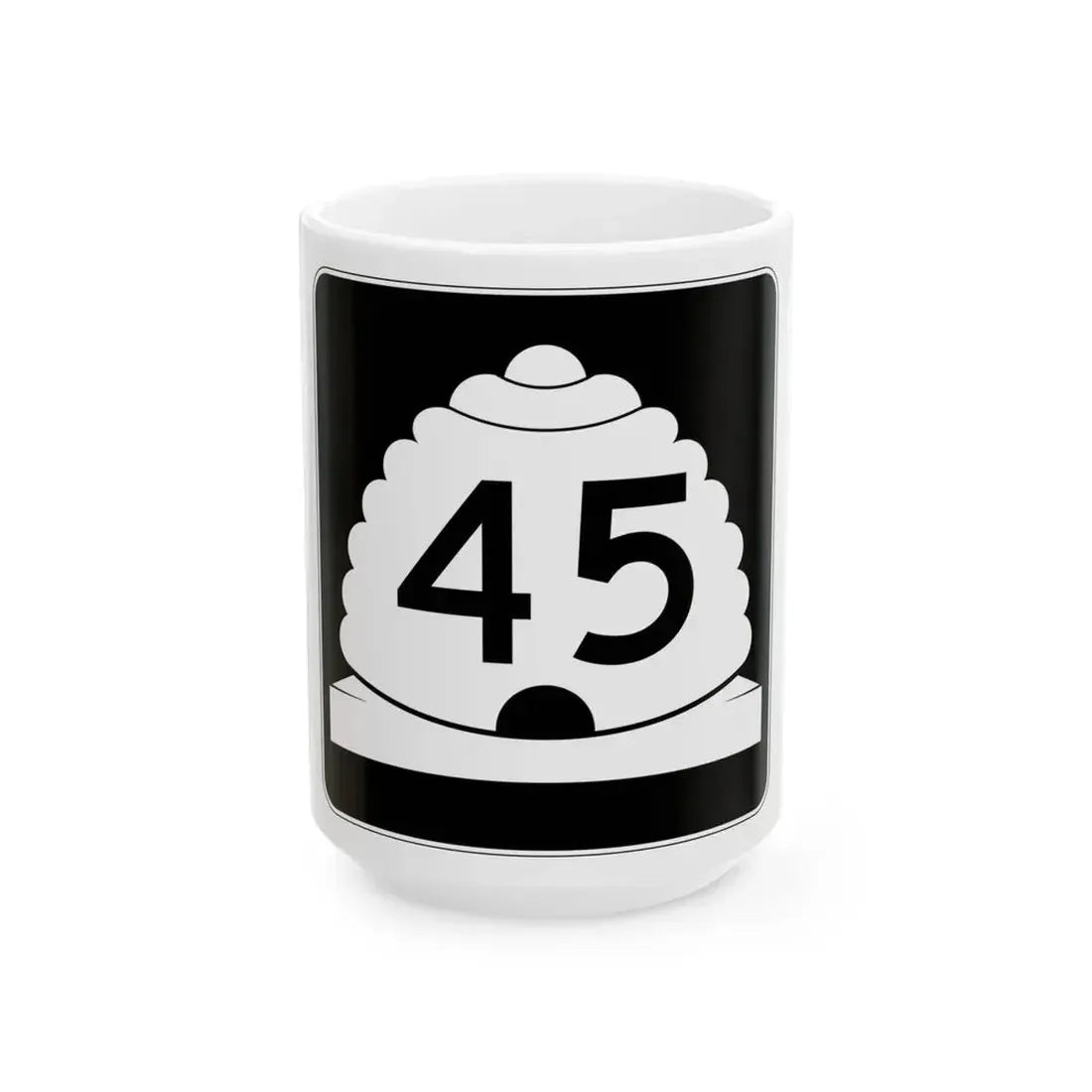 Utah SR 45 (Utah) (Road Sign) White Coffee Mug 15oz - Go Mug Yourself