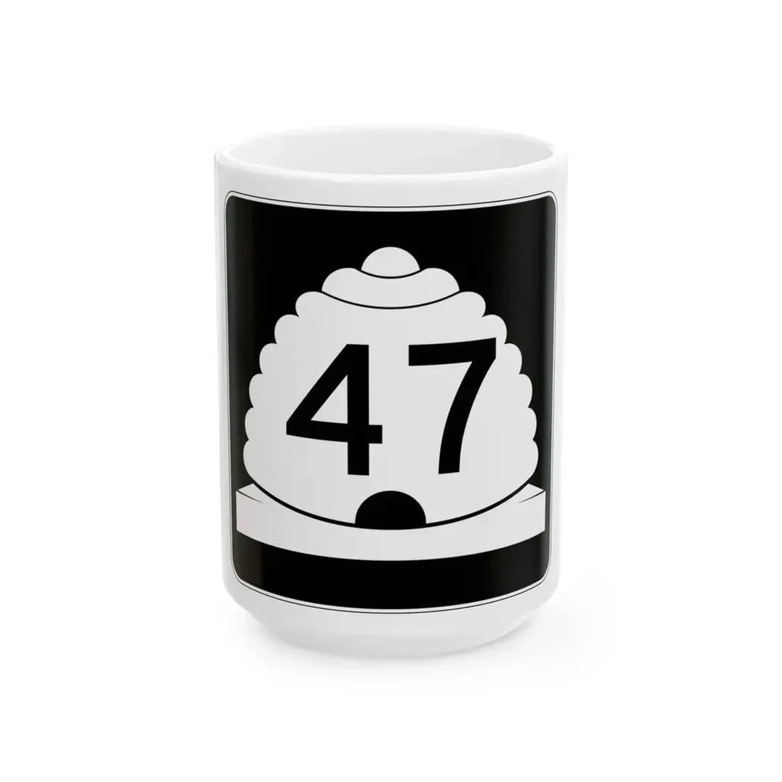 Utah SR 47 (Utah) (Road Sign) White Coffee Mug 15oz - Go Mug Yourself