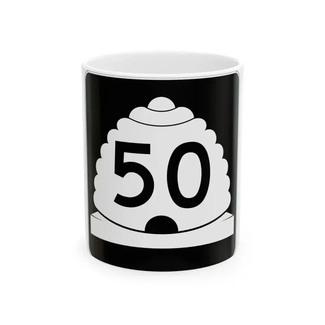 Utah SR 50 (Utah) (Road Sign) White Coffee Mug 11oz - Go Mug Yourself
