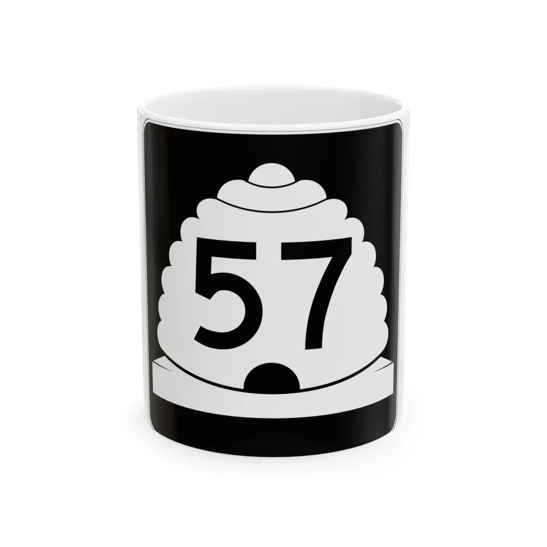 Utah SR 57 (Utah) (Road Sign) White Coffee Mug 11oz - Go Mug Yourself