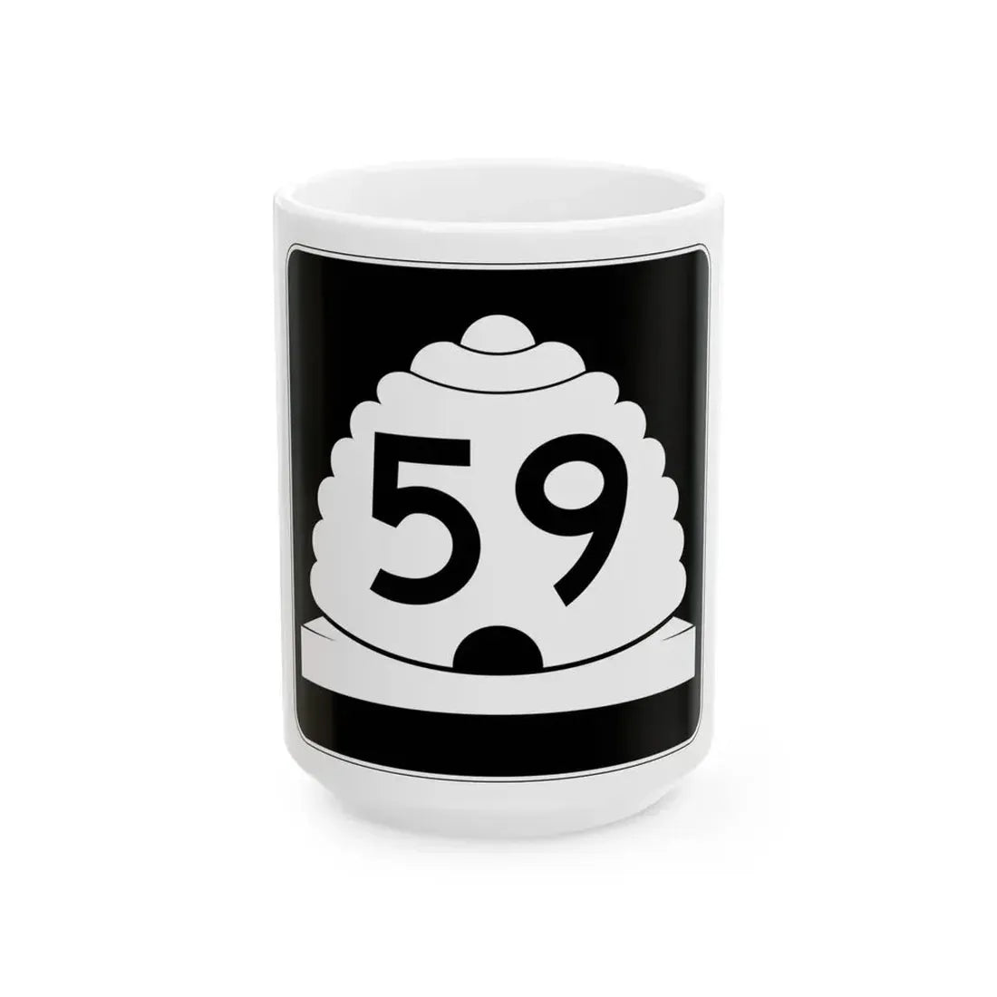 Utah SR 59 (Utah) (Road Sign) White Coffee Mug 15oz - Go Mug Yourself