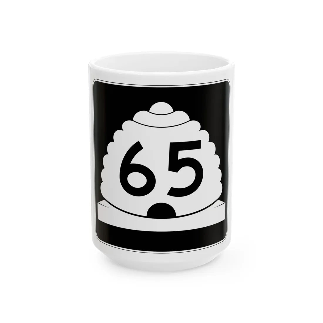 Utah SR 65 (Utah) (Road Sign) White Coffee Mug 15oz - Go Mug Yourself