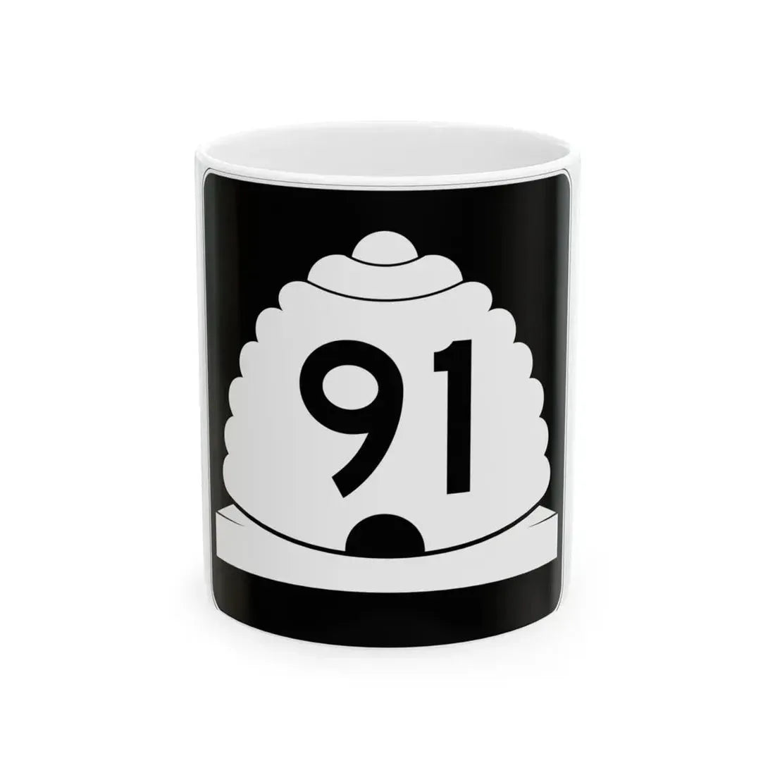 Utah SR 91 (Utah) (Road Sign) White Coffee Mug 11oz - Go Mug Yourself